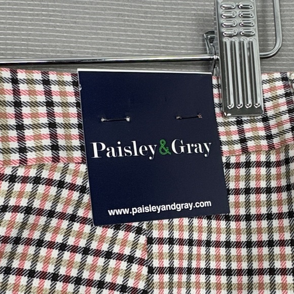Paisley & Gray Beige, Navy & Red Plaid Dress Pants - Picture 4 of 15